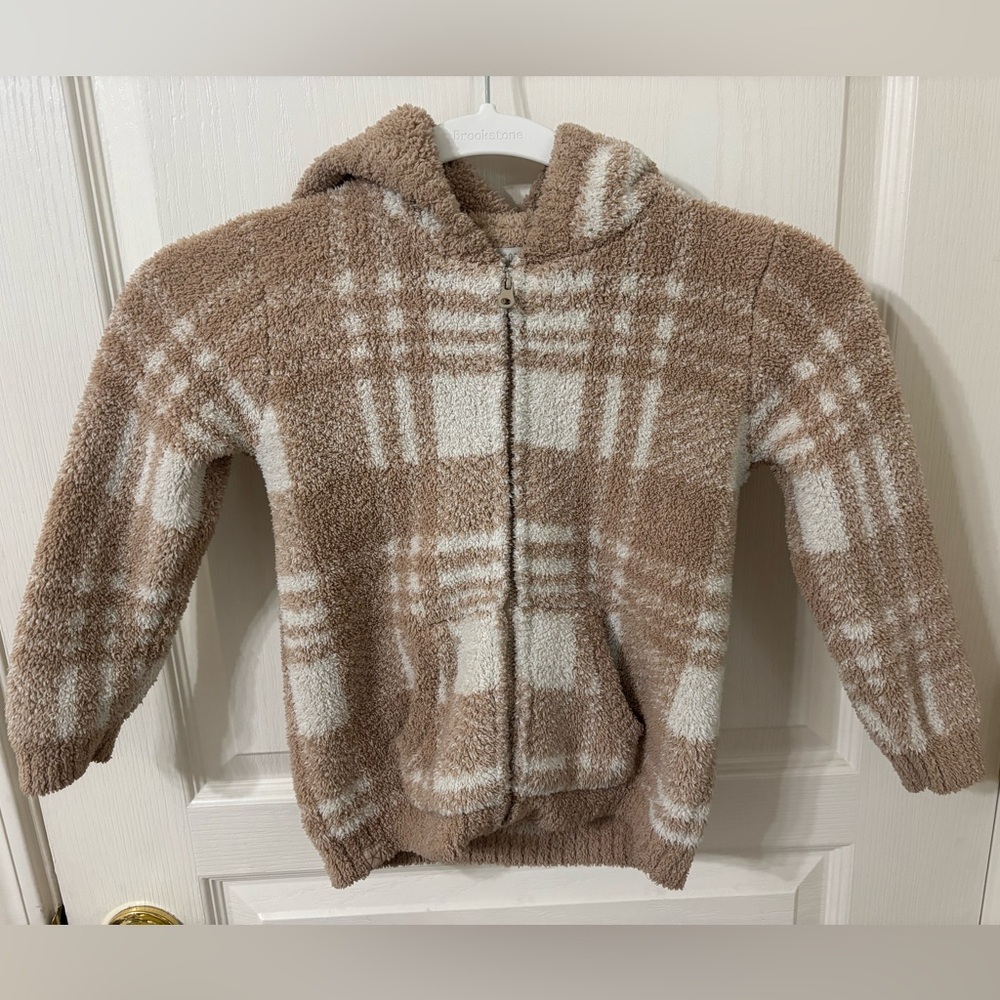 Barefoot Dreams Cozychic knit toddler hooded zip up size 4t/5t